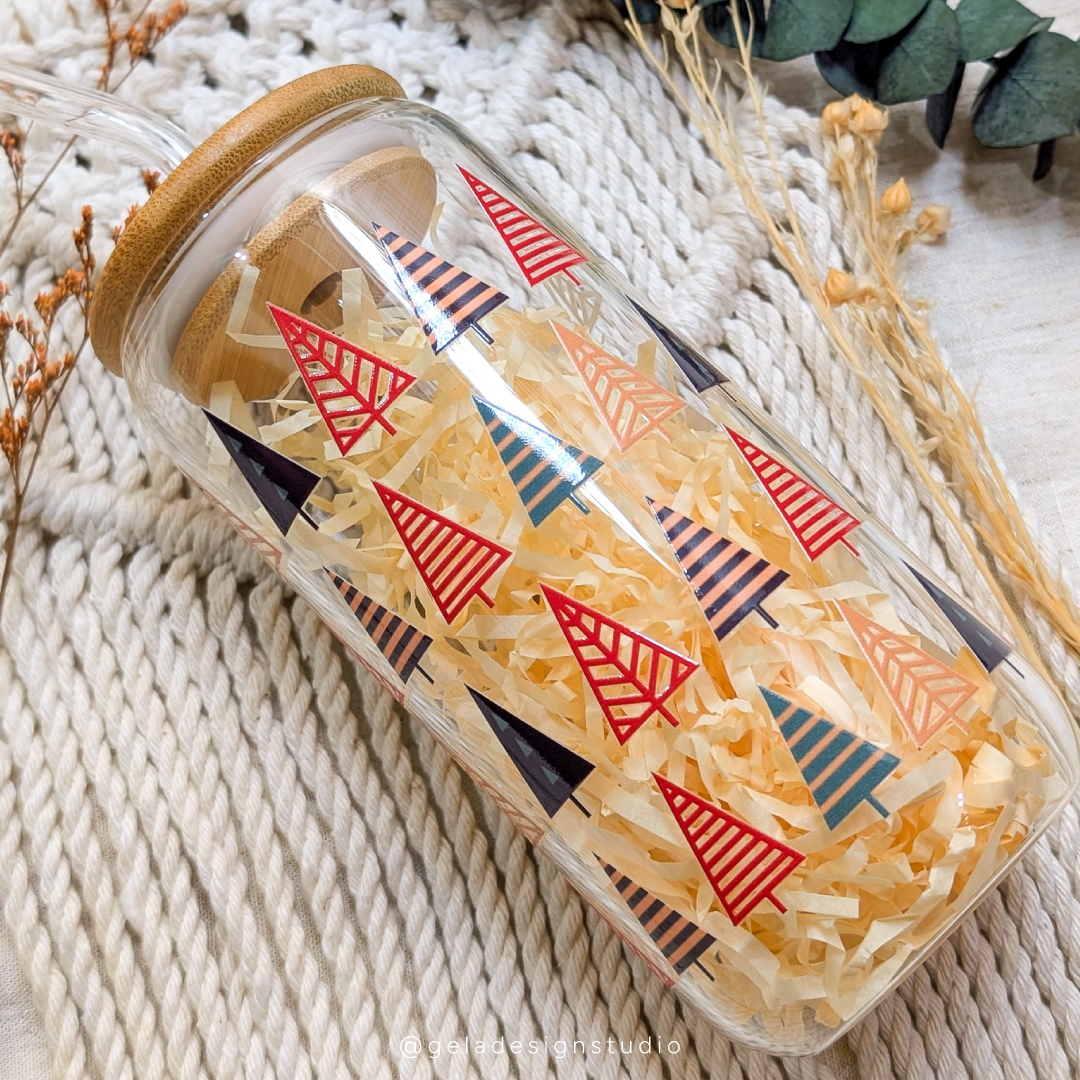 Christmas Tree Glass Can