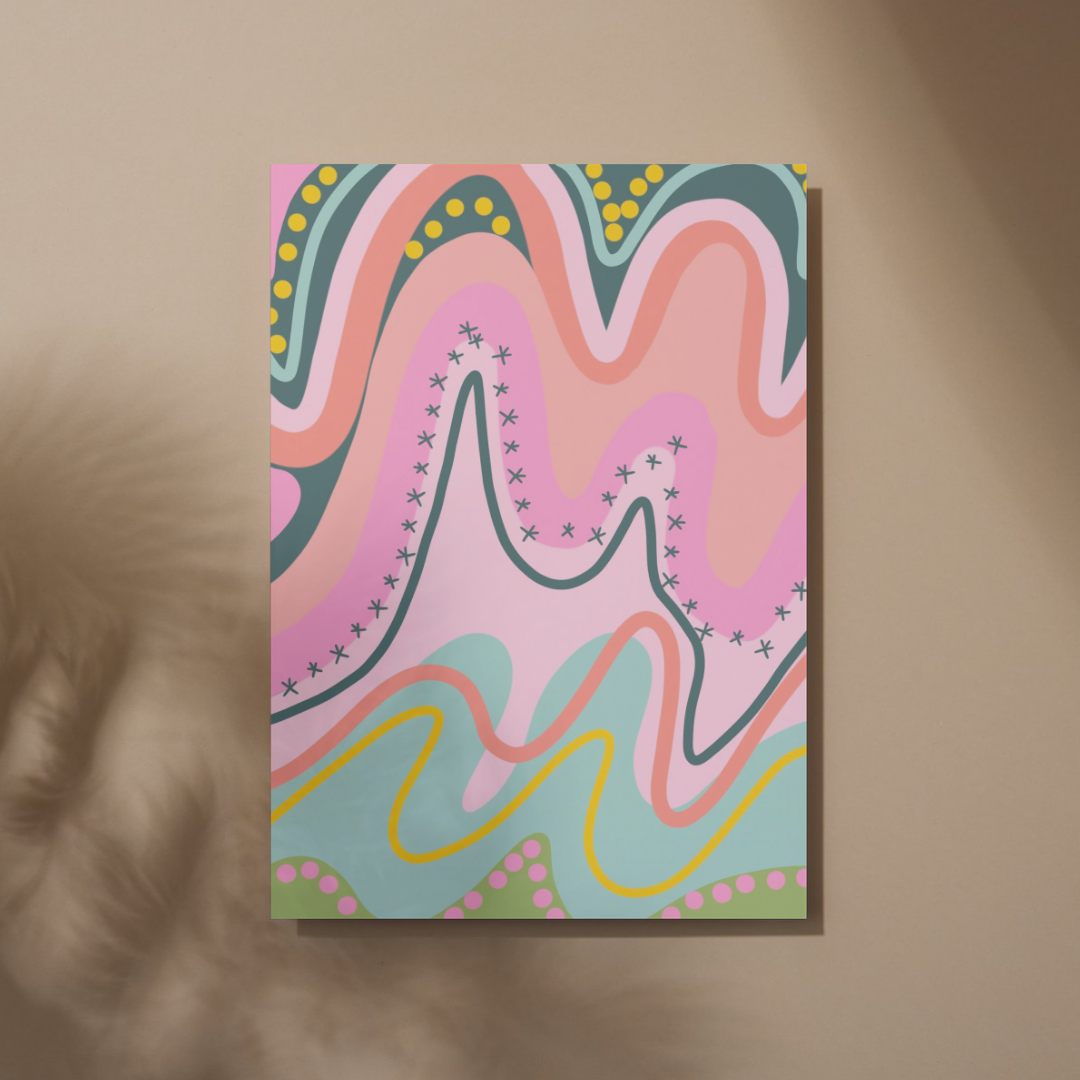 Pink Abstract Greeting Card